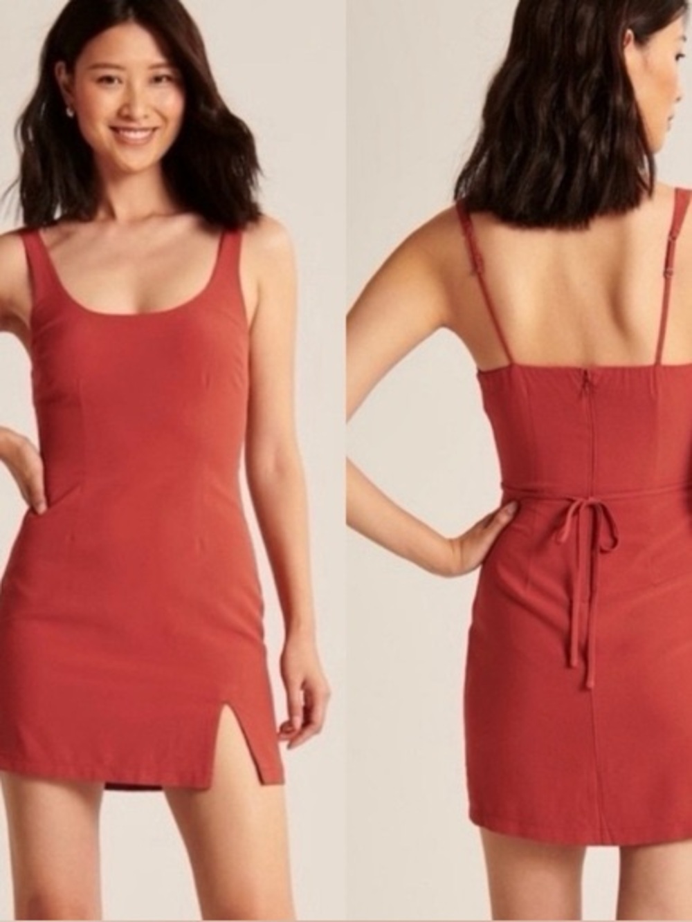 Abercrombie & Fitch Rust Mini Dress with Side Slit